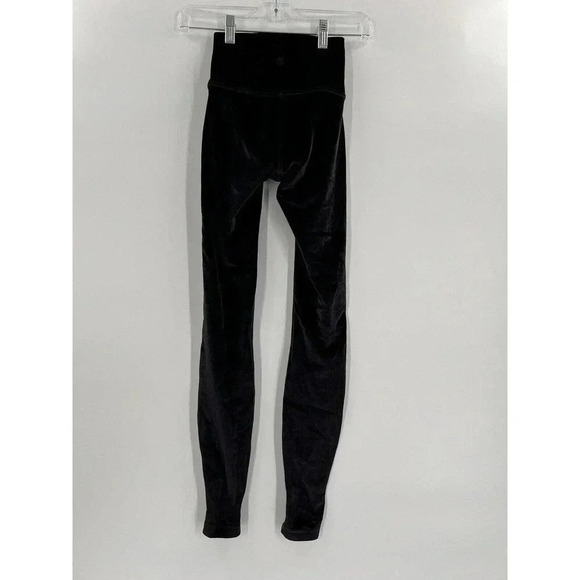LULULEMON Wunder Lounge HR Tight 28” VELVET Leggings-Black-SIZE 2 Small EUC - Picture 2 of 6